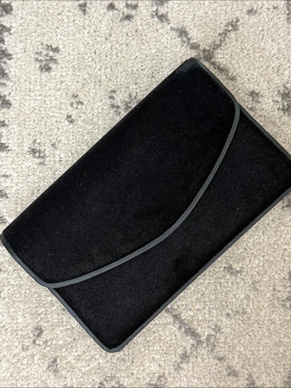 Black Velvet Envelope Clutch by Valerie Stevens